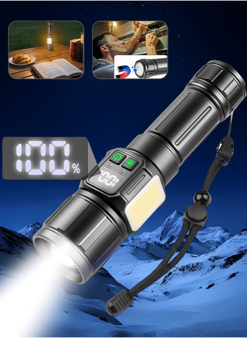 Leon Home Camping Flashlight | 9 Modes 1000~2000 Lumens High Brightness |  30W LED | COB Side Light Magnetic Base | Portable Outdoor Accessories for Hiking/Camping  - Image 1