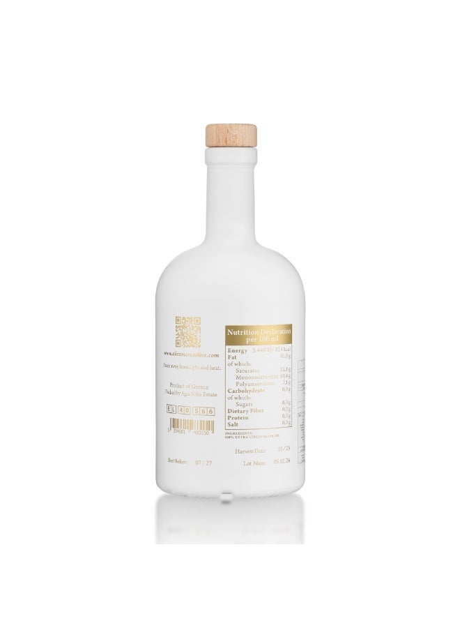 Akra Morea Premium Organic Greek Extra Virgin Olive Oil (500ml) | High Polyphenol EVOO (596 mg/kg as Tyrosol) | Cold Pressed, Hand Picked, High Phenolic Greek Olive Oil - Image 2