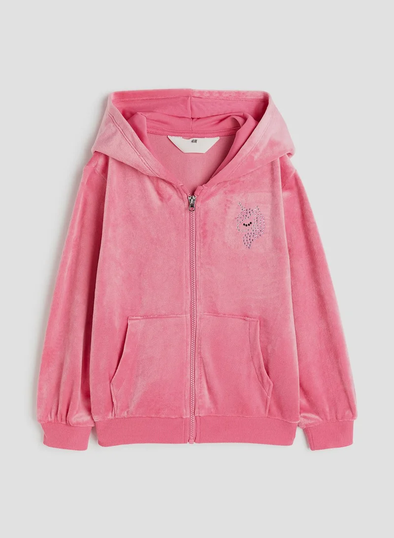 H&M Kids Velour Zip Through Hoodie