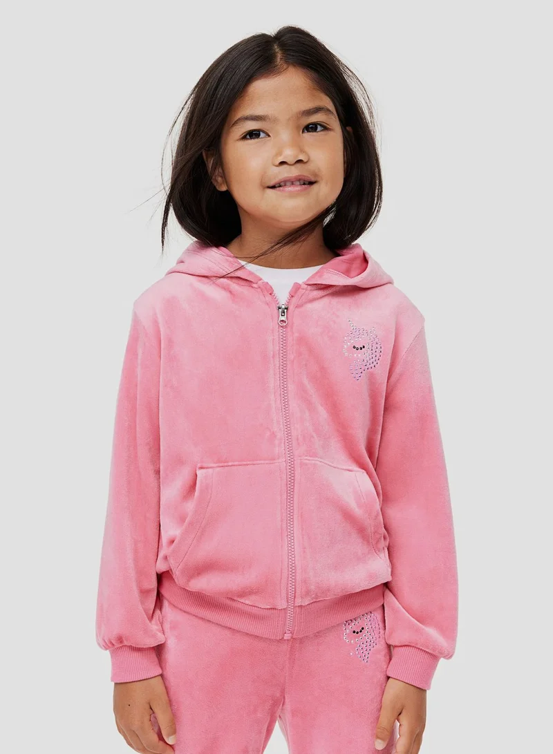 H&M Kids Velour Zip Through Hoodie