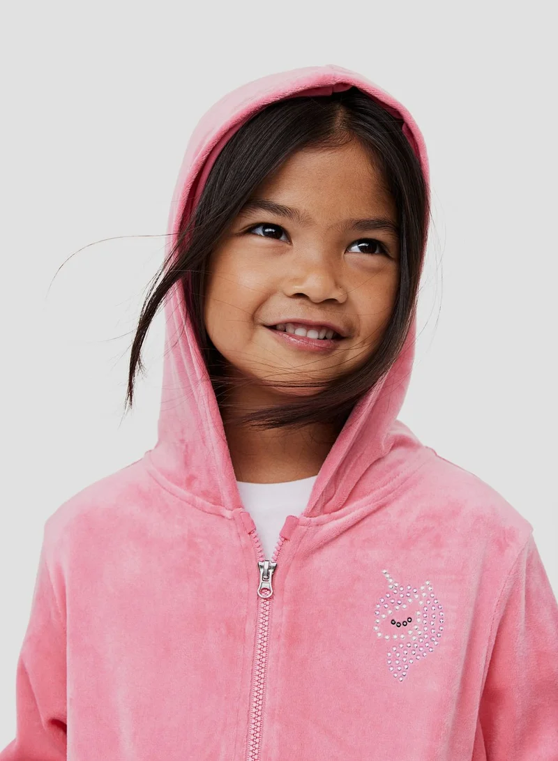 H&M Kids Velour Zip Through Hoodie