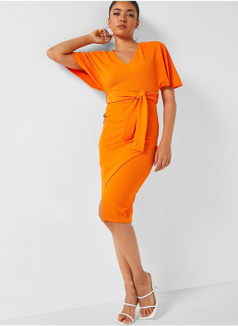boohoo Tie Detail Kimono Dress  - Image 4