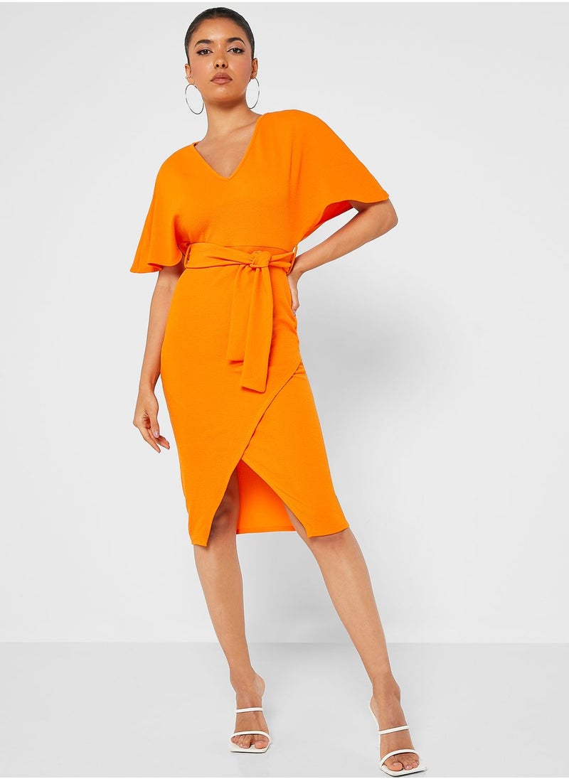 boohoo Tie Detail Kimono Dress  - Image 1