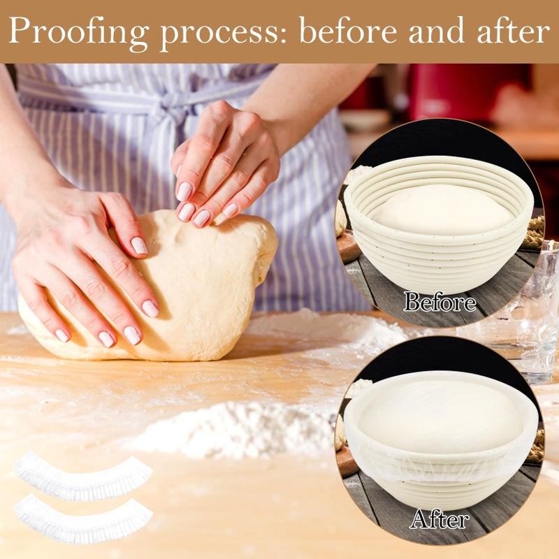 QUPIVA 200pcs Reusable Shower Caps for Sourdough Bread Proofing, Plastic Covers With Elastic - Image 3