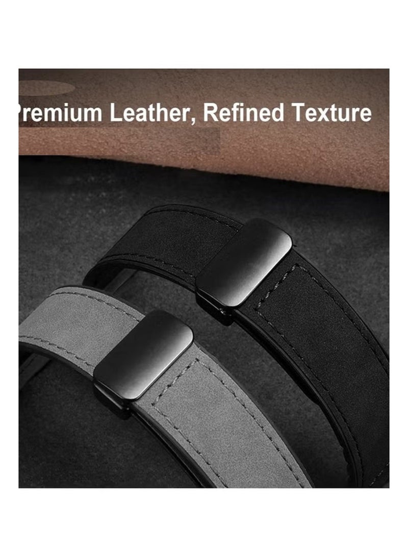 22mm Leather Watch Strap with Magnetic Buckle Design, Compatible with Huawei GT3/4 46mm, GT3 Pro, Huawei Watch 3, GT2e, GT2 Pro, GT2 42/46mm, Samsung Galaxy Watch 3 45mm/Gear S3(Green+Black+Brown) - Image 3