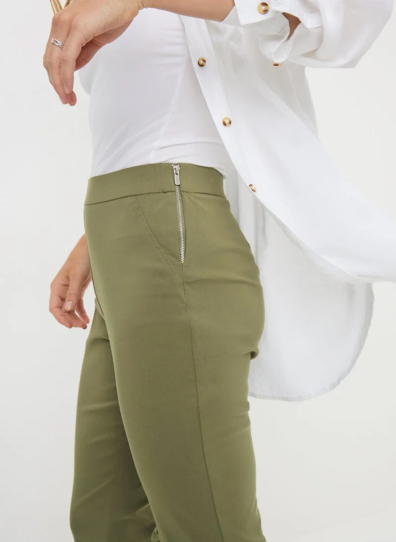 Matalan Khaki Bengaline Cropped Leggings