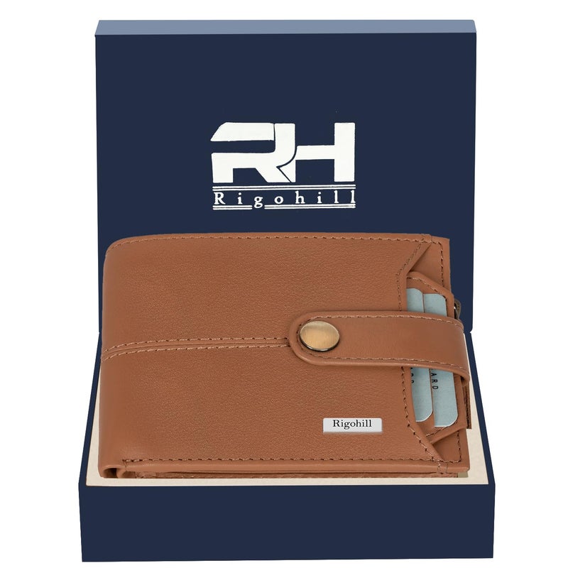 Rigohill Doger Cognac Brown Mens Leather Wallet | Leather Wallet for Men | RFID Mens Wallet - Image 5