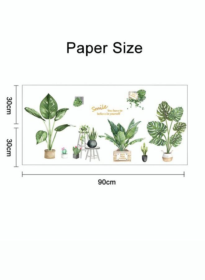 Printed Wall Sticker Green Plant Wall Decoration Sticker Home Decoration Waterproof Pvc Material Suitable For Smooth Wall Glass And Ceramic Tiles - Image 5