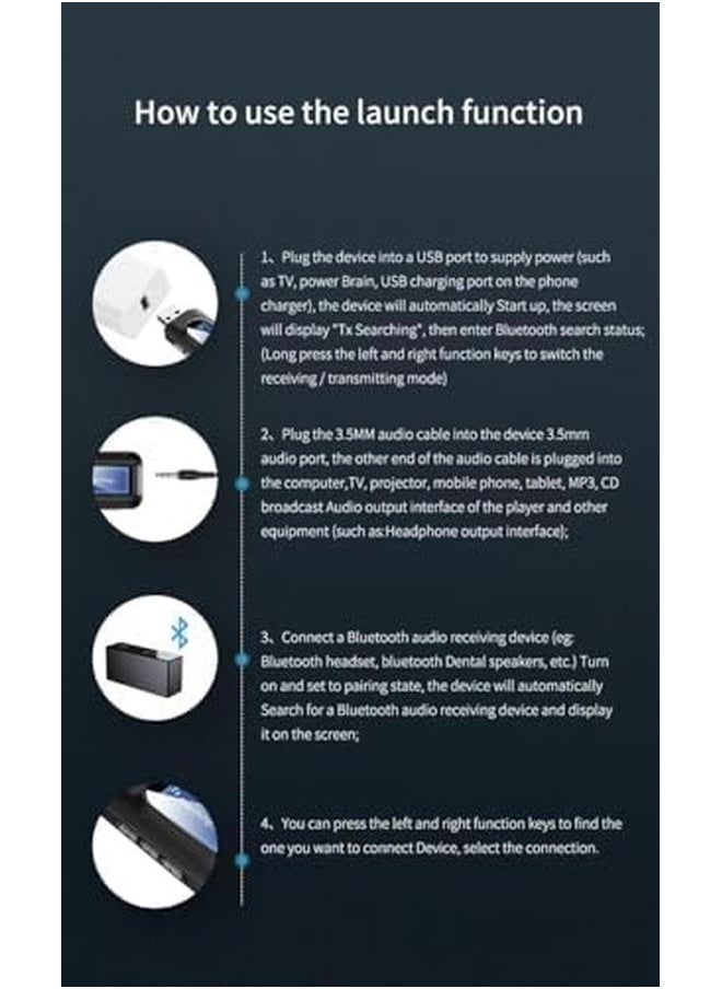 Generic - Usb Bluetooth 5.0 Transmitter Receiver For Tv Portable Wireless Bluetooth Adapter 3.5Mm Jack Audio Bluetooth Transmitter For Pc Sound Card Car Headphones Speakers - Image 1