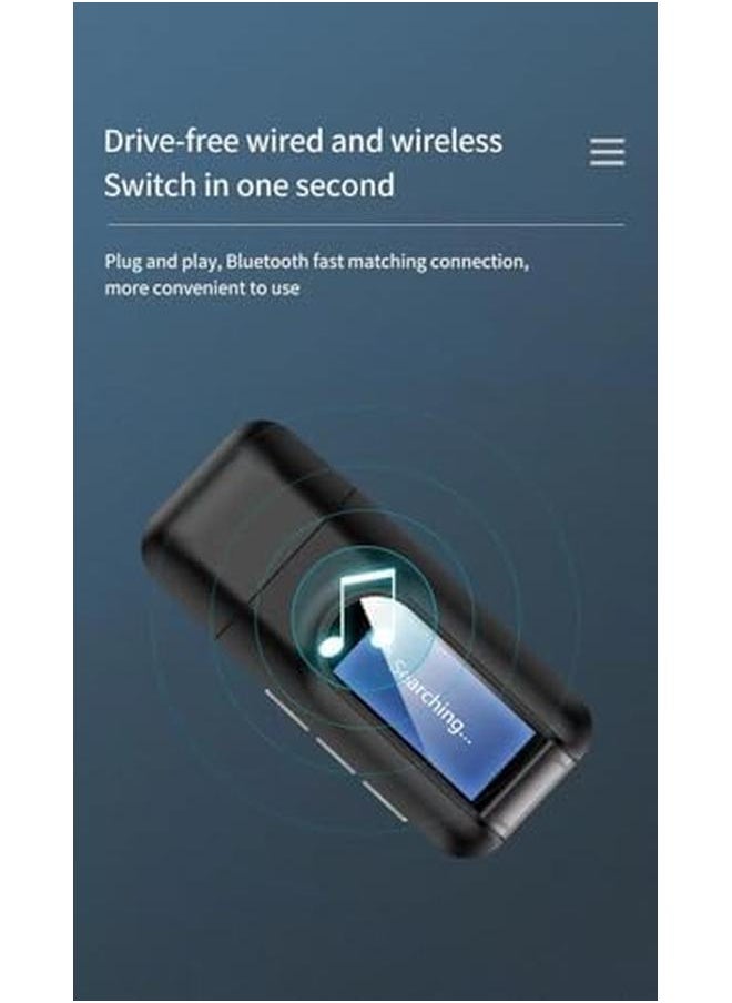 Generic - Usb Bluetooth 5.0 Transmitter Receiver For Tv Portable Wireless Bluetooth Adapter 3.5Mm Jack Audio Bluetooth Transmitter For Pc Sound Card Car Headphones Speakers - Image 1