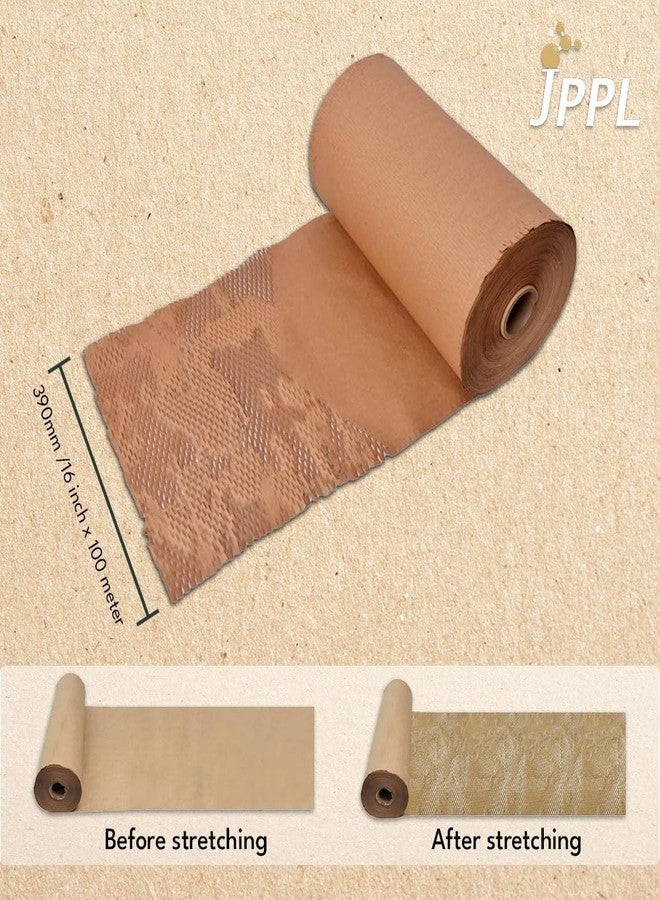 JPPL paper honeycomb roll | Expands hex to 16 meter | Plastic alternative | Packaging & shipping supplies bubble wrap roll| (390mm / 16 inch x10 meter) (Brown) - Image 4