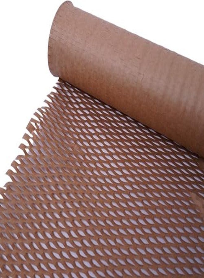 JPPL paper honeycomb roll | Expands hex to 16 meter | Plastic alternative | Packaging & shipping supplies bubble wrap roll| (390mm / 16 inch x10 meter) (Brown) - Image 1