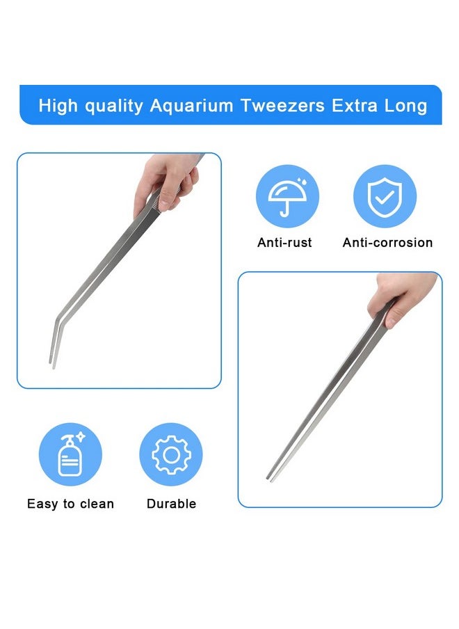 Luxiv Aquarium Tweezers Extra Long 15 Inches, Luxiv Stainless Steel Straight And Curved Tweezers 38Cm Extra Long Tweezers For Fish Tank Plant Aquascape Tools, Feeding Tongs  - Image 5