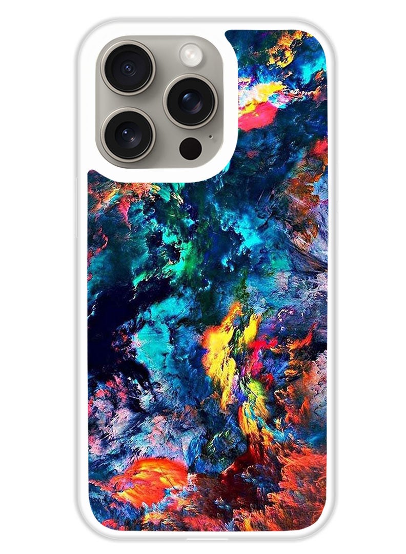 Theodor Protective Case Cover For APPLE IPHONE 15 Pro Water Colour (White Bumper) - Image 1