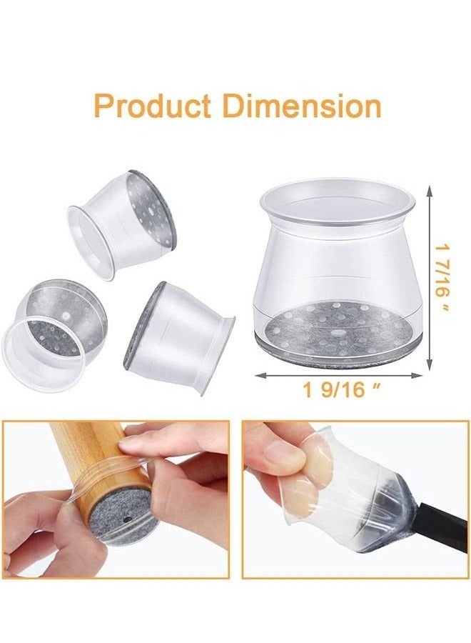 KENSON 10 Pcs Hardwood Floors Chair Leg Protectors, Stool Leg Rubber Protectors Caps, Non Slip Silicone Felt Furniture Pads - Image 4