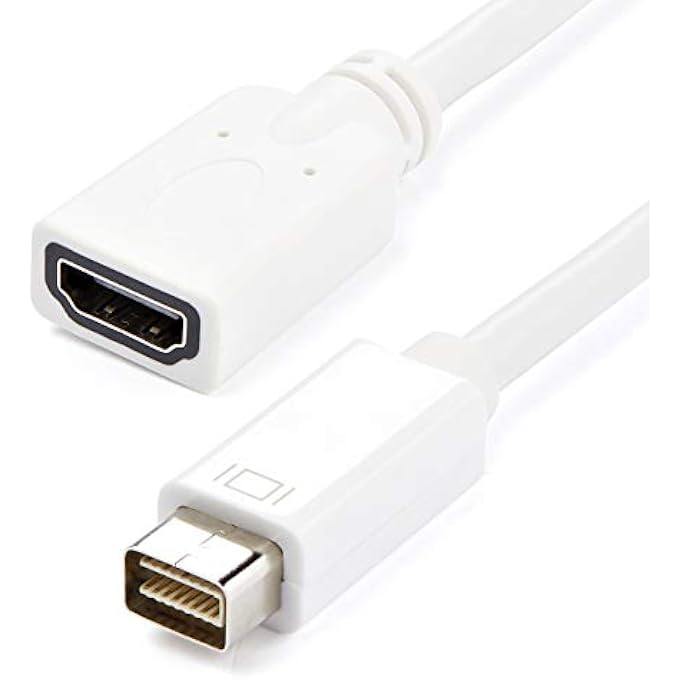 rayihni .COM MINI DVI TO HDMI VIDEO ADAPTER FOR MACBOOKS AND IMACS- M/F - MACBOOK MINI DVI ADAPTER - MINI DVI TO HDMI CABLE (MDVIHDMIMF), WHITE - Image 1