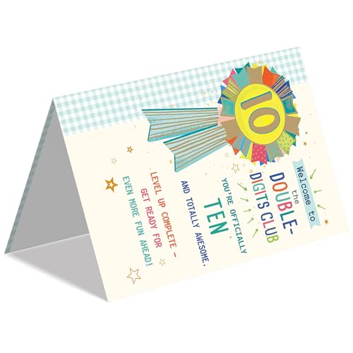 Beixian Funny 10th Birthday Card, Happy 10th Birthday Decorations for Boys Girls, Sweet 10 Year Old Birthday Gifts for Son Daughter - Image 4