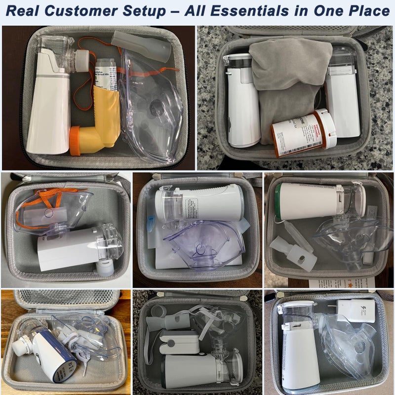Klawdsky Carrying Case for Portable Nebulizer, Travel Medical Bag, Hard Emergency Medical Bag for Inhaler Spacer Case for Adults(Bag Only) (Pink) - Image 5