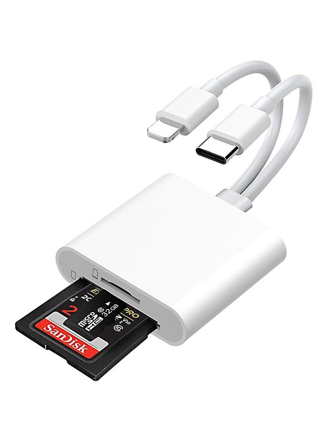 Sd Card Reader for iPhone iPad Camera,Dual Card Slot Memory Card Reader Supports SD and TF Card Trail Camera Viewer Sd Card Adapter Portable Micro Sd Card Reader Plug and Play  - Image 1