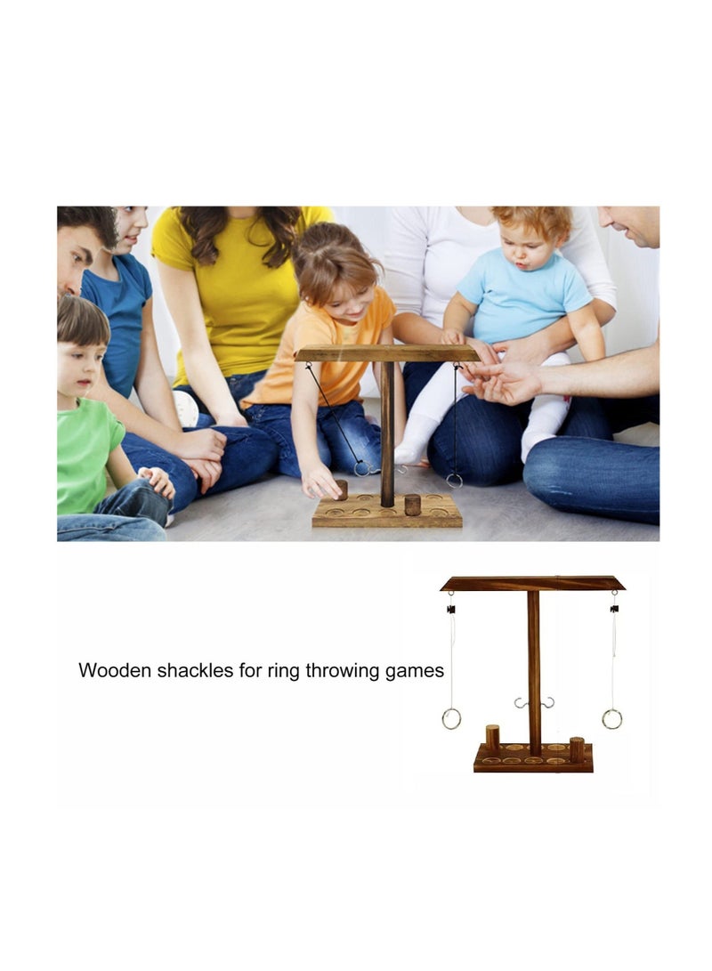 Ring Toss Game Hooks, Wooden Ring Toss Game, Outdoor Indoor Handmade Wooden Hook and Ring Fast-paced Interactive Game, Suitable for Children Adult Party Home Game - Image 3