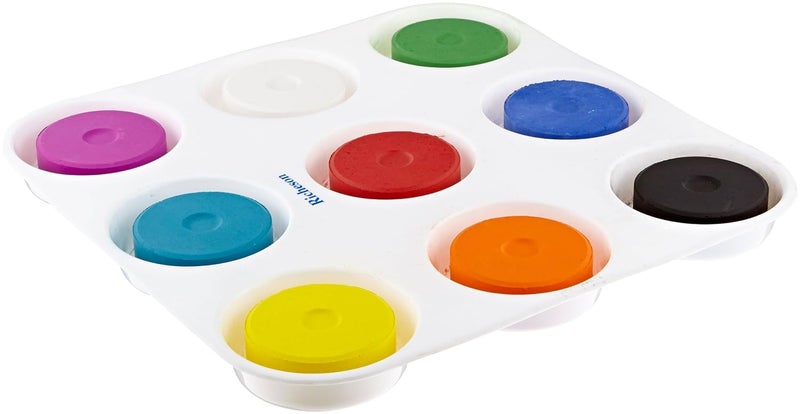 Jack Richeson Sax Non-Toxic Giant Tempera Paint Cakes Set - 9 Assorted Colors with Tray - Image 2