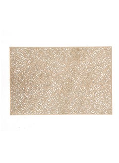 RARELY Rectangle Placemats for Dinner Table Set of 6 Metallic Hollow Out Table Mats Vinyl Place Mats for Table Decor  - Image 1
