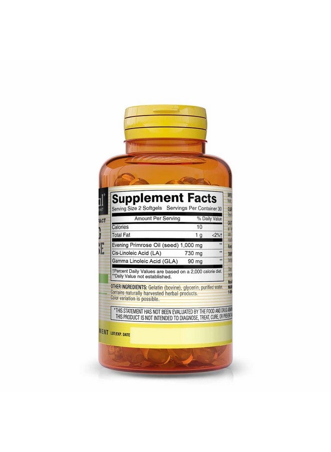 MASON NATURAL Evening Primrose Oil 1000 mg, Hormonal Balance & Skin Support for Women, Rich in Omega,6 GLA & LA, PMS & Menopause Relief Supplement, 60 Softgels - Image 2