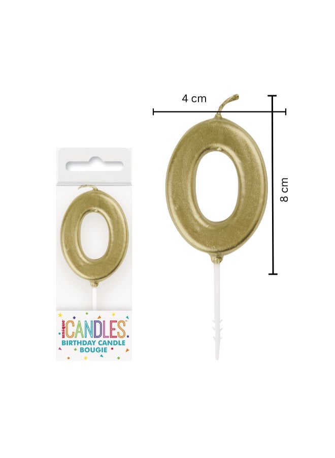 Unique شمعة رقم 0 ذهبية - Image 2