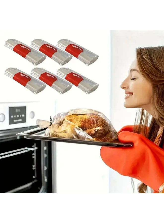 25pcs Transparent Large Cooking Oven Bags Heat Resistant to 428F for Roasting Baking Grilling Camping Easy Cleanup - Image 1