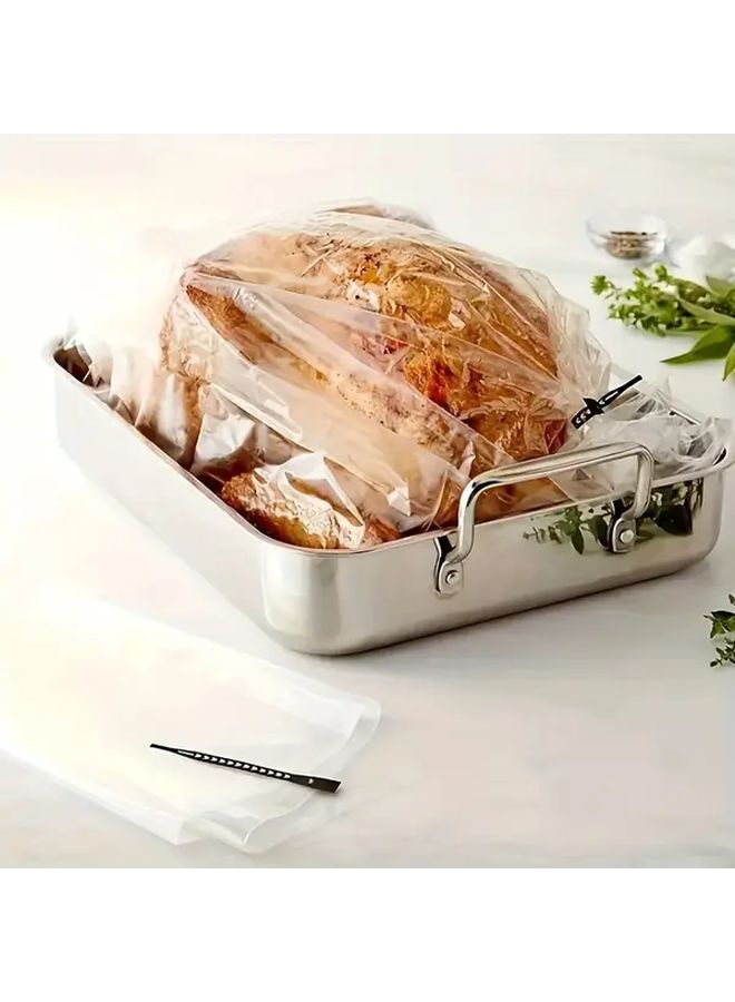 25pcs Transparent Large Cooking Oven Bags Heat Resistant to 428F for Roasting Baking Grilling Camping Easy Cleanup - Image 5