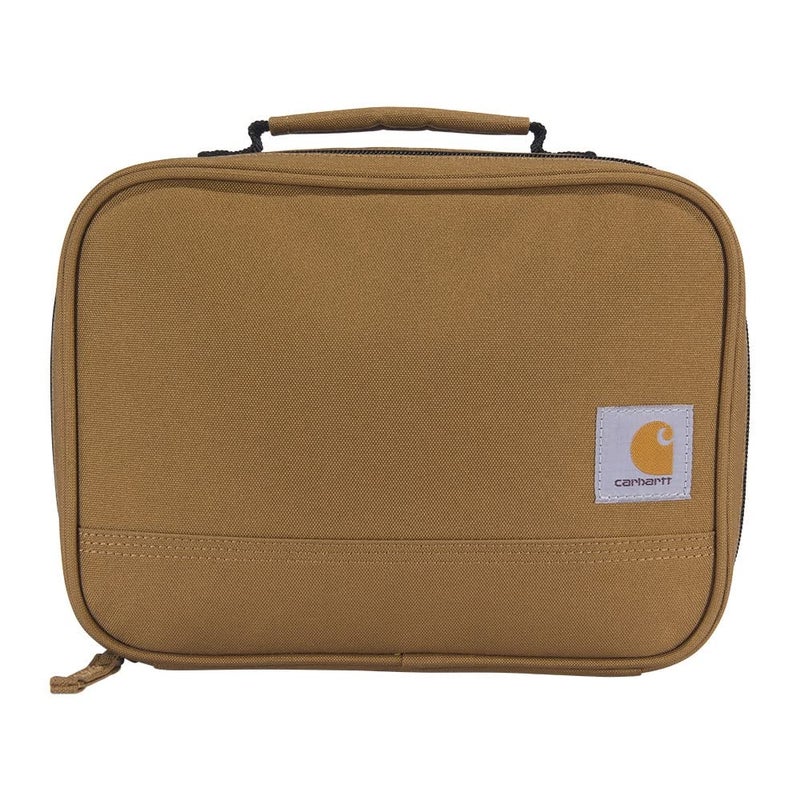 Carhartt Insulated 4Can Lunch Cooler for Men and Women Fully Insulated and Water Resistant Brown