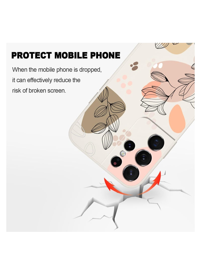 for Samsung S21 Ultra Case, for Samsung Galaxy S21 Ultra Case Butterfly Floral Astronauts Creative Sides Phone Cover Fashionablee Designs Soft Silicone Slim S21 Ultra Phone Case-Morandi White - Image 4