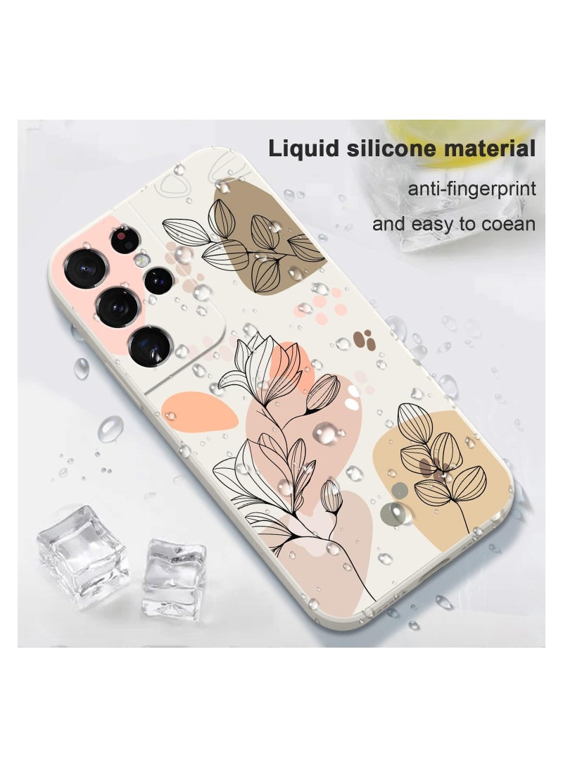 for Samsung S21 Ultra Case, for Samsung Galaxy S21 Ultra Case Butterfly Floral Astronauts Creative Sides Phone Cover Fashionablee Designs Soft Silicone Slim S21 Ultra Phone Case-Morandi White - Image 5