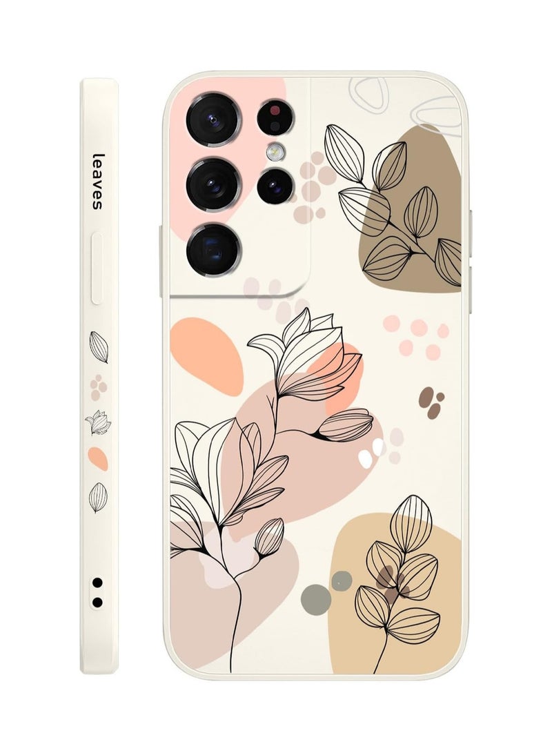 for Samsung S21 Ultra Case, for Samsung Galaxy S21 Ultra Case Butterfly Floral Astronauts Creative Sides Phone Cover Fashionablee Designs Soft Silicone Slim S21 Ultra Phone Case-Morandi White - Image 2