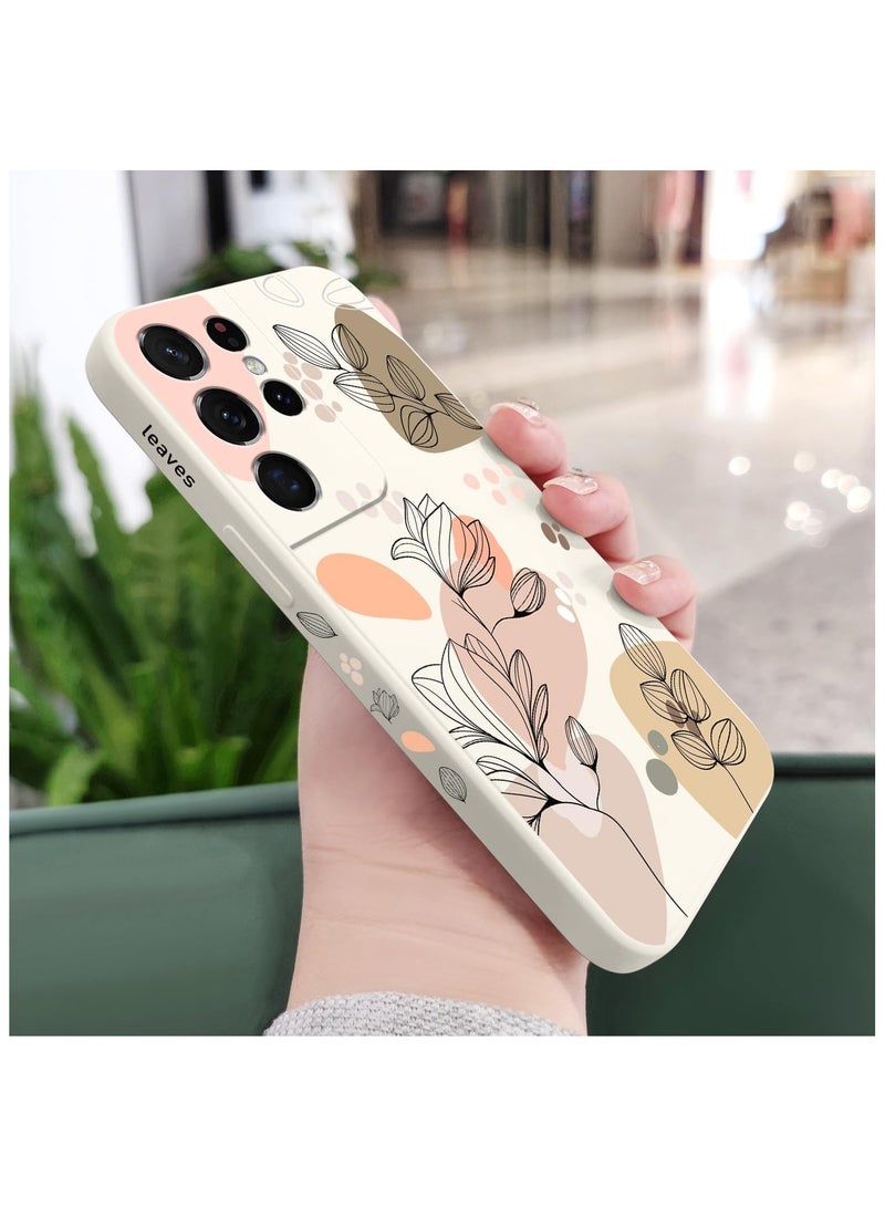 for Samsung S21 Ultra Case, for Samsung Galaxy S21 Ultra Case Butterfly Floral Astronauts Creative Sides Phone Cover Fashionablee Designs Soft Silicone Slim S21 Ultra Phone Case-Morandi White - Image 3