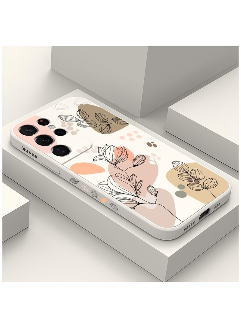 for Samsung S21 Ultra Case, for Samsung Galaxy S21 Ultra Case Butterfly Floral Astronauts Creative Sides Phone Cover Fashionablee Designs Soft Silicone Slim S21 Ultra Phone Case-Morandi White - Image 1