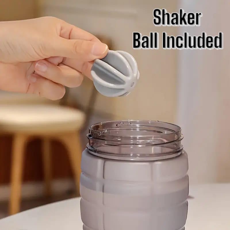 RIANZ Grenade Shape Protien Shaker Bottle Blender 600ml/20oz -Pre Workout Shaker Bottles for Protein Mixes - 100% BPA-Free, Leak Proof with Shaker Ball - 1 Pc (Black) - Image 4