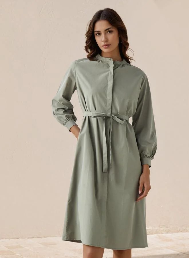 Splash FAV Shirt Knee-Length Dress with Waist Tie-Up