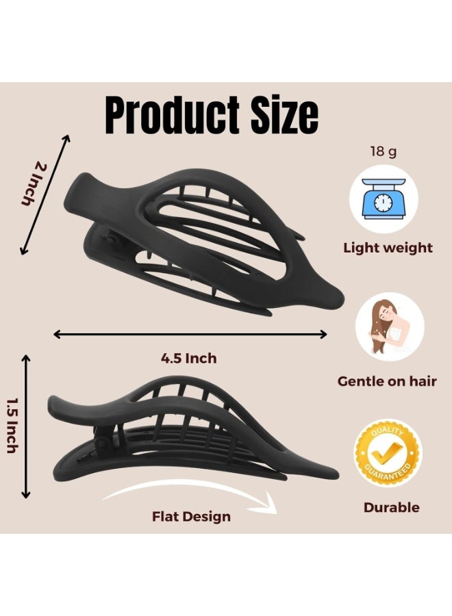 8 Pack Flat Hair Clips for Women,Matte No Crease Flat Claw Clips, Large Strong Hold Barrettes for Thick & Thin Hair, French Duckbill Styling Accessories - Image 2