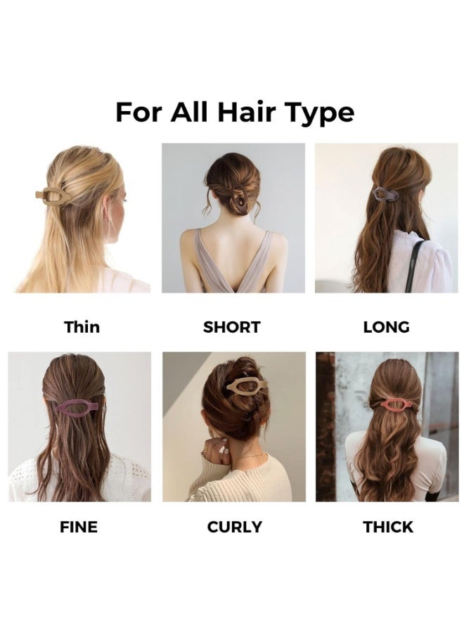 8 Pack Flat Hair Clips for Women,Matte No Crease Flat Claw Clips, Large Strong Hold Barrettes for Thick & Thin Hair, French Duckbill Styling Accessories - Image 5