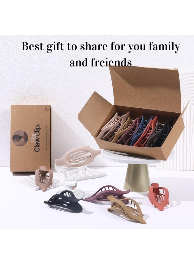 8 Pack Flat Hair Clips for Women,Matte No Crease Flat Claw Clips, Large Strong Hold Barrettes for Thick & Thin Hair, French Duckbill Styling Accessories - Image 3