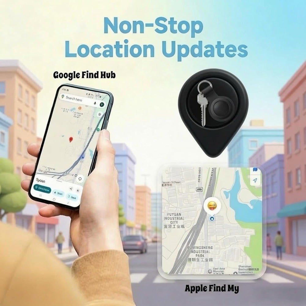 Smart Tag for Dual System Bluetooth Tracker, Works with IOS Find My and Google Find Hub, White