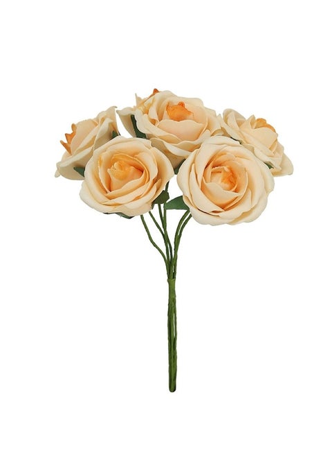 Timeless Beauty 6 Heads Artificial Foam Rose Flower Bunch Pink