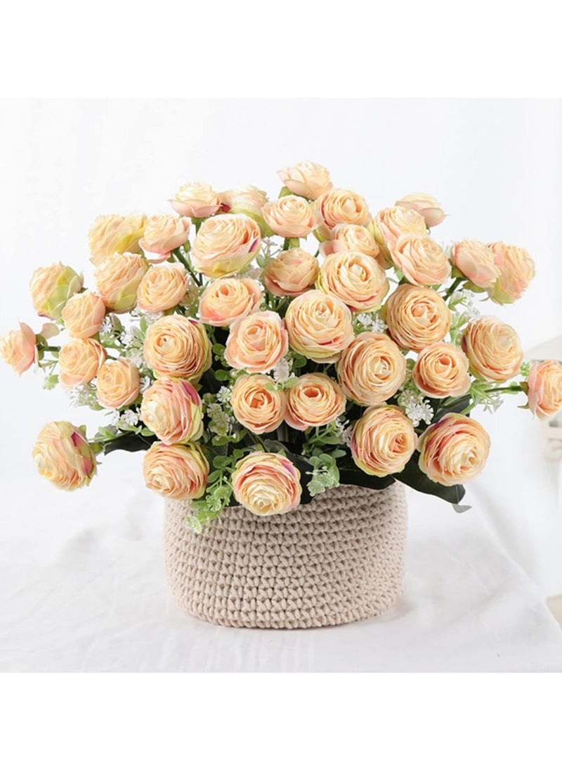 Timeless Beauty 6 Heads Artificial Foam Rose Flower Bunch Pink