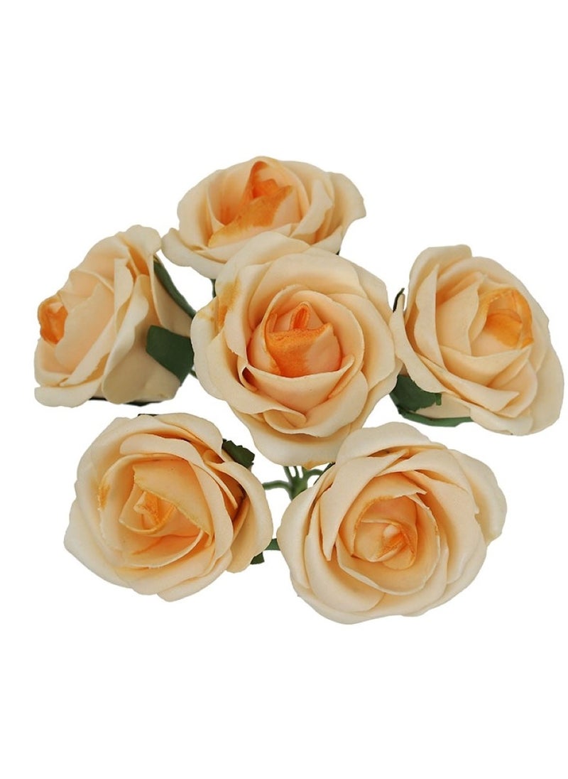 Timeless Beauty 6 Heads Artificial Foam Rose Flower Bunch Pink