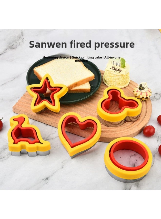 Creative Product Treatment Cutting Sealing Mold Bread Mold Toast Biscuits Steamed Bread Fruit Pressing Sandwich Mold-Color:Mickey Mouse Sandwich - Image 2