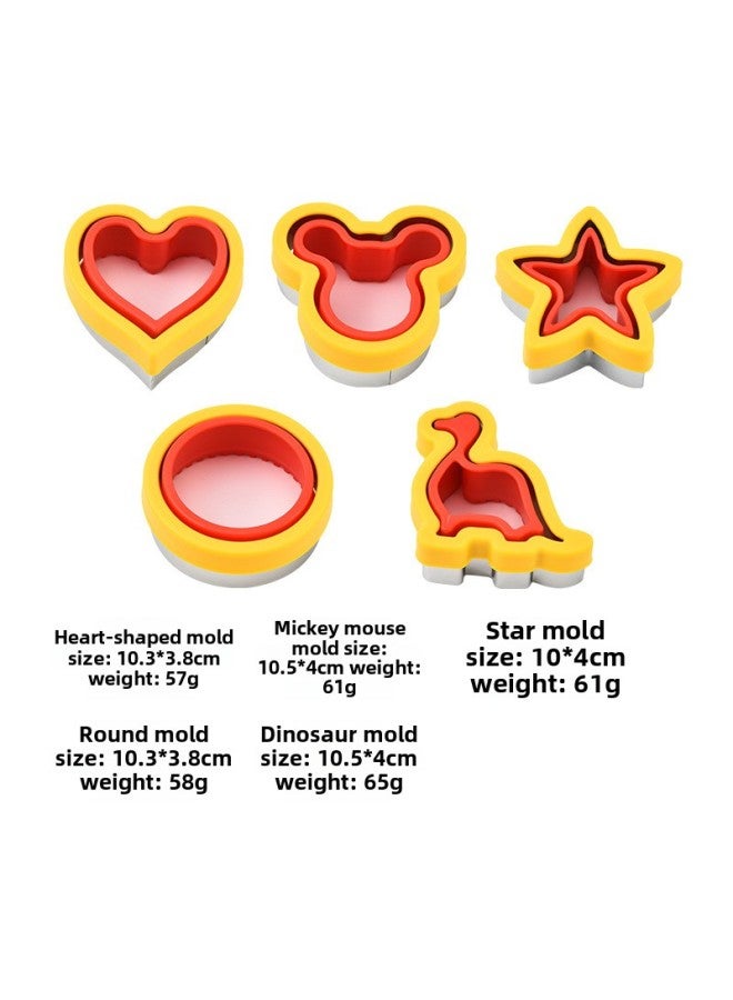 Creative Product Treatment Cutting Sealing Mold Bread Mold Toast Biscuits Steamed Bread Fruit Pressing Sandwich Mold-Color:Mickey Mouse Sandwich - Image 4