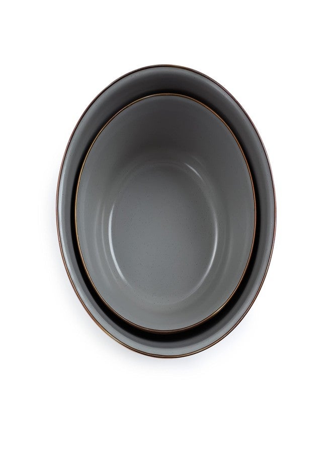 Barebones Enamel Mixing Bowl Set - Mixing Bowls, Salad Bowls, and Serving Bowls - Camping Dishes and Kitchen Essentials (Slate Gray) - Image 3