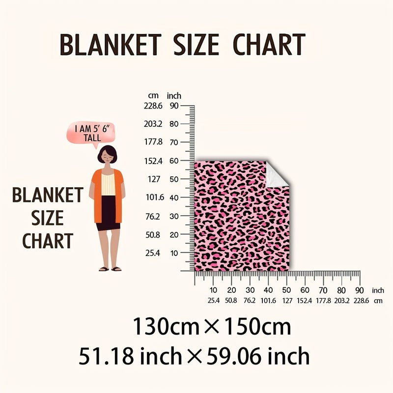 Pink Leopard Print Fuzzy Blanket 70.87 x 78.74 Inch for Sofa Bed Camping - Image 5