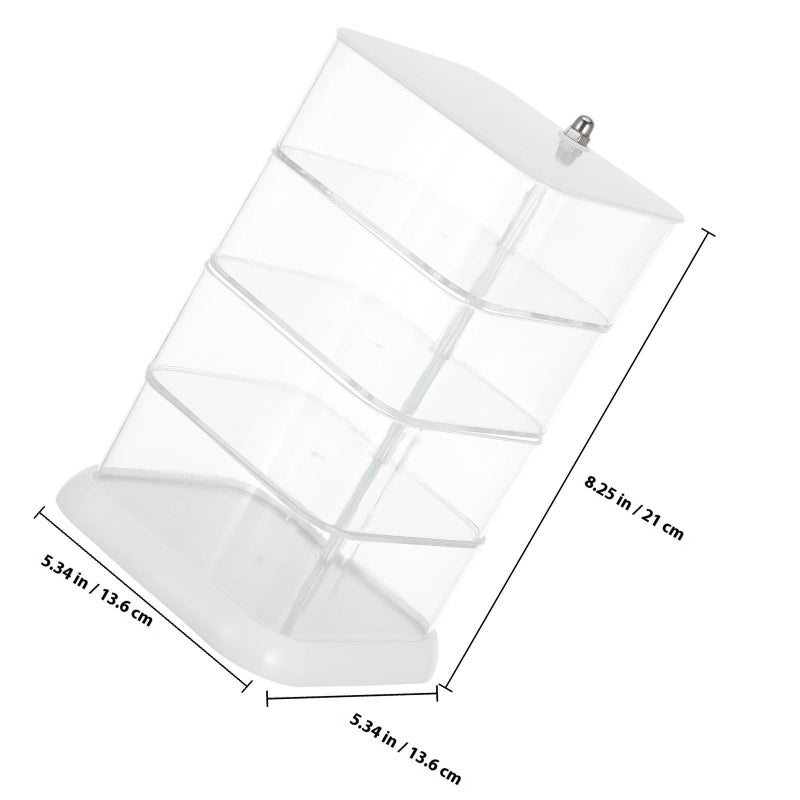 Garneck Rotatable 4 Layer Square Jewelry Organizer Box With Lid Multilayered Small Storage Container For Women Dressing Table Accessories - Image 3